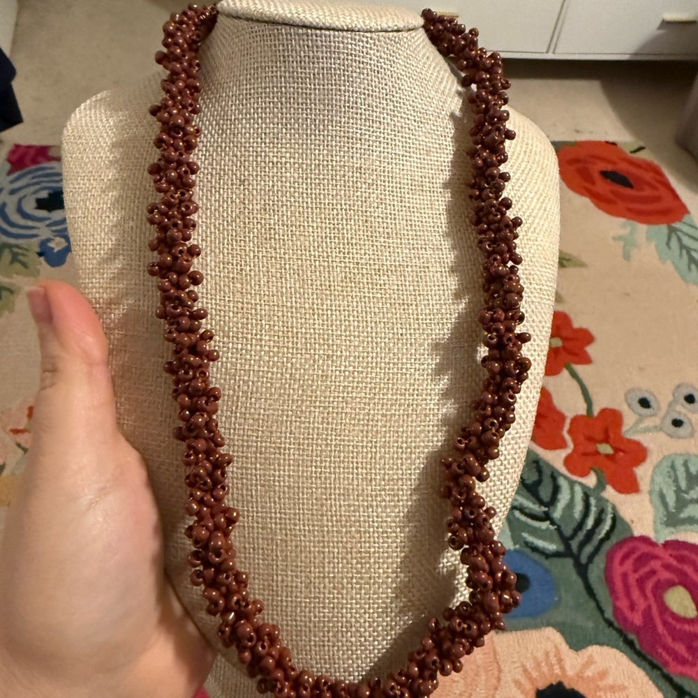 Elegant Burgundy Beaded Necklace, Bracelet and Earrings Jewelry Set